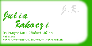 julia rakoczi business card
